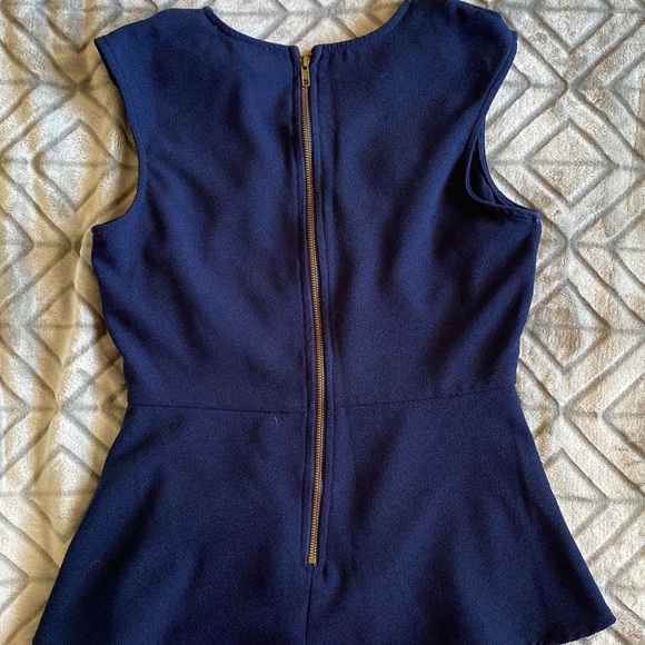Blue vintage inspired polyester peplum top - Picture 4 of 4